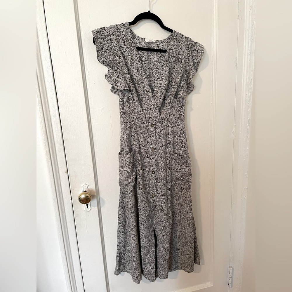 Midi leopard printed dress